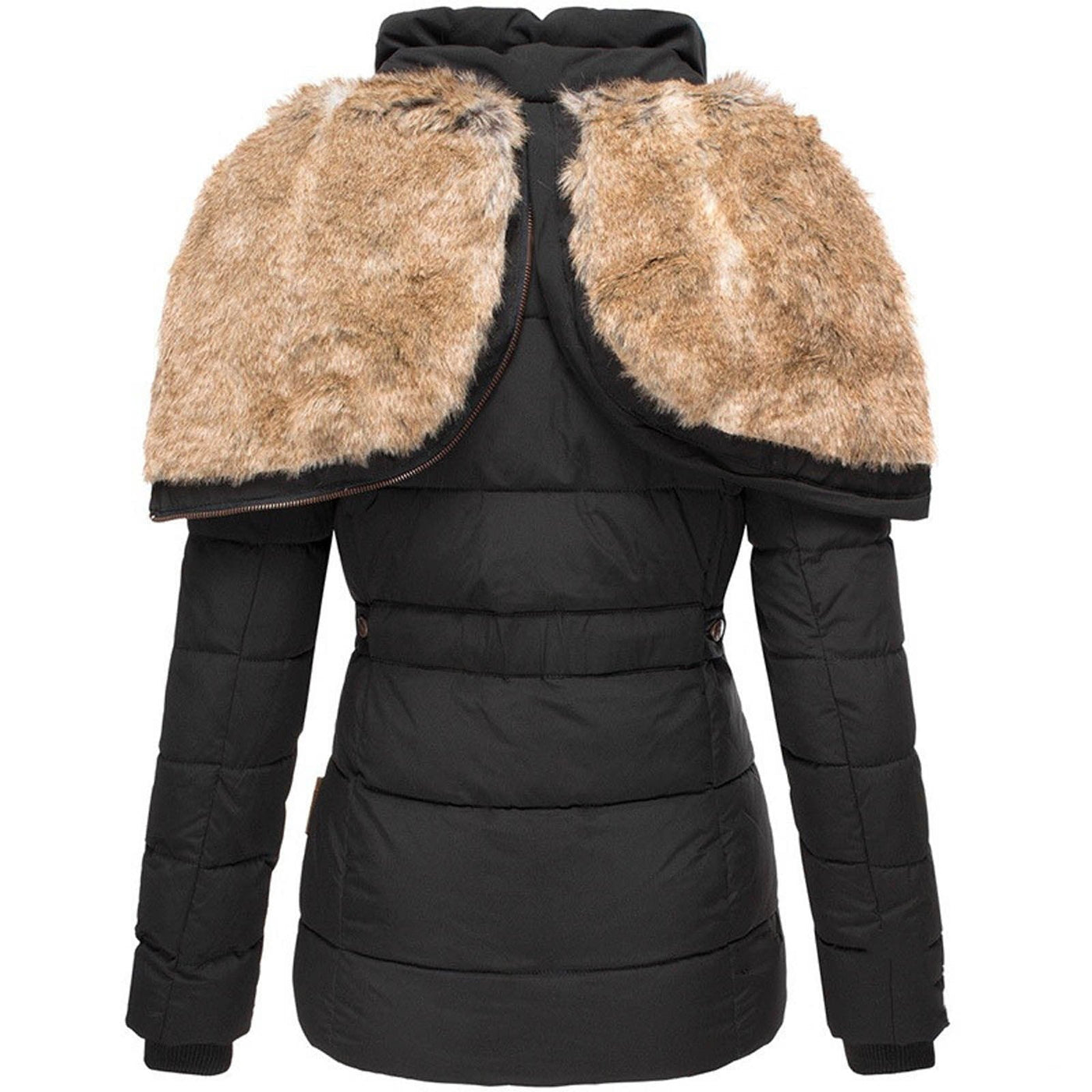 Elegante Damen Winterjacke mit Kunstfellkapuze