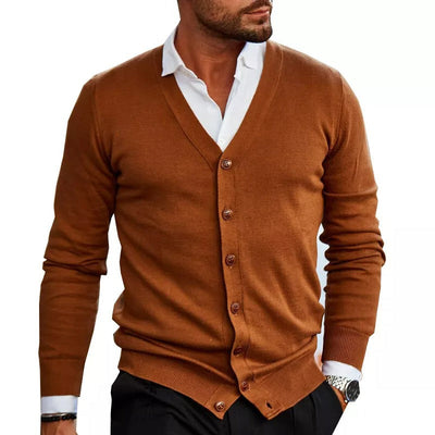 Elegante Strickjacke Herren mit V-Ausschnitt für Stil