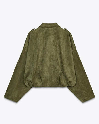 Oversized Damenjacke aus Suède – Stilvolle Jacke für jede Gelegenheit