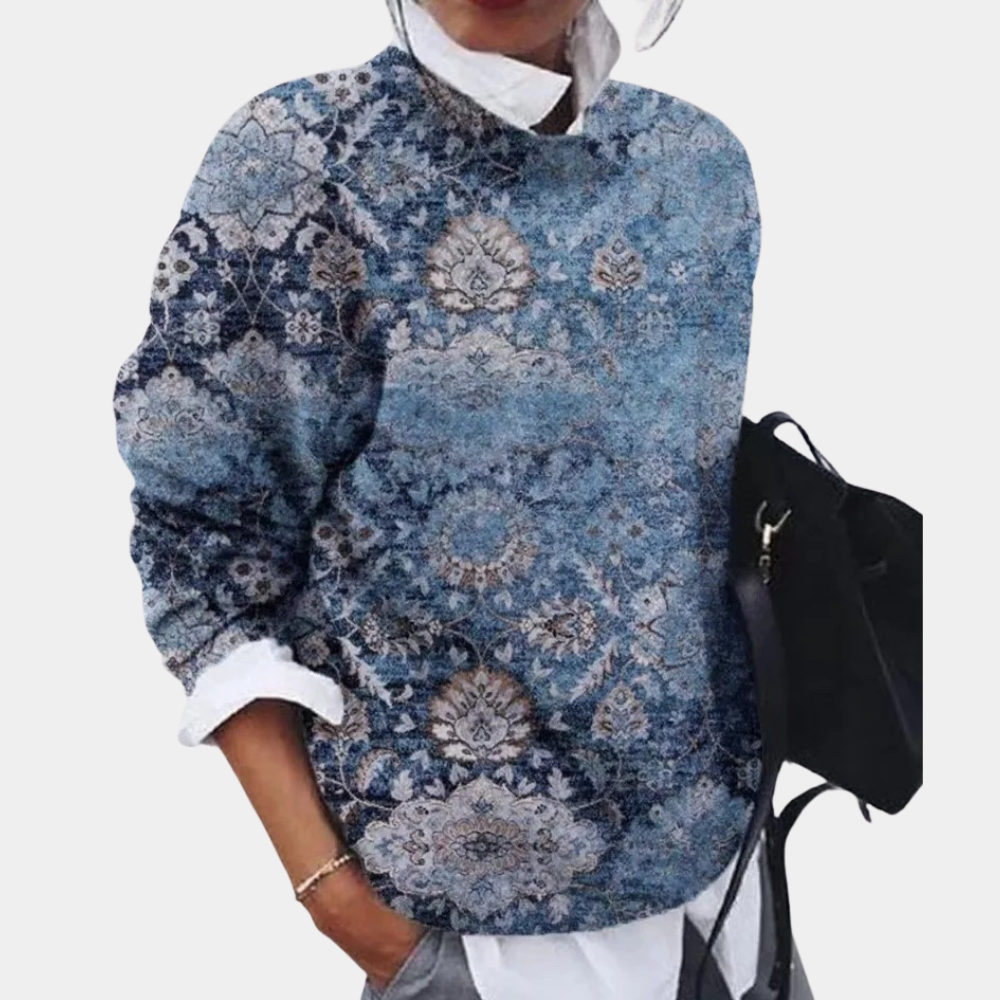 Pullover Damen Gemustert Rundhals | Leicht & Modern