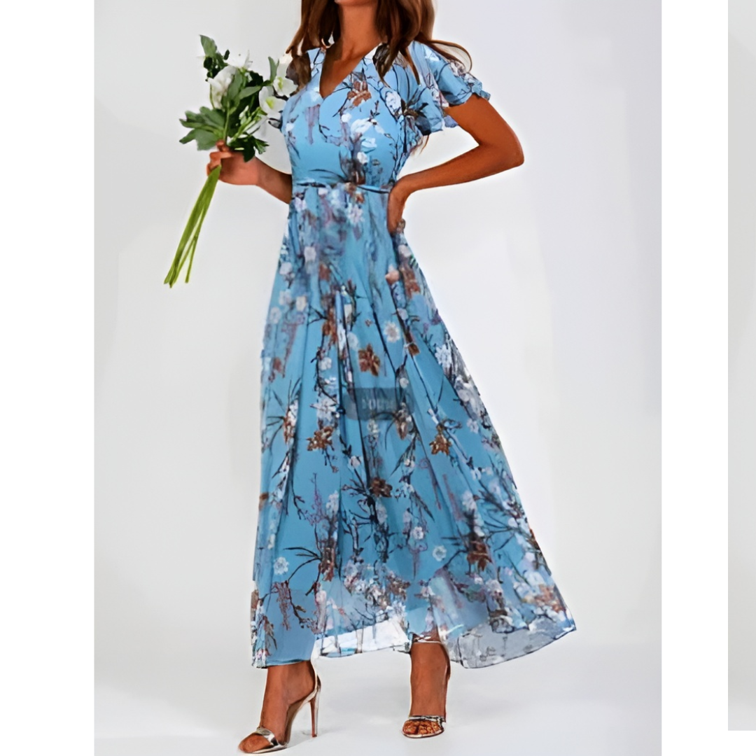 Freya - Damen Sommer Formelles Blumen Hochzeitsgast Kleid