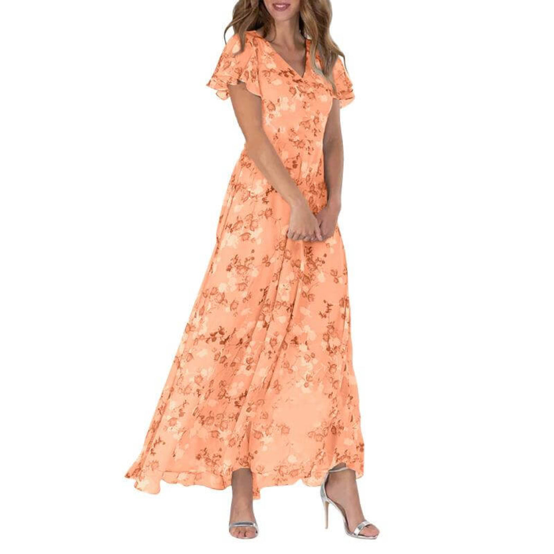 Freya - Damen Sommer Formelles Blumen Hochzeitsgast Kleid