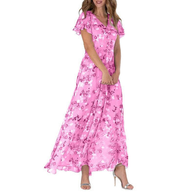 Freya - Damen Sommer Formelles Blumen Hochzeitsgast Kleid