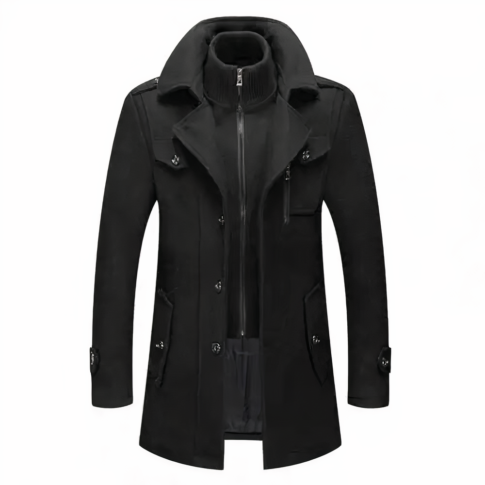 Herren Wintermantel | Langer Slim Fit Mantel