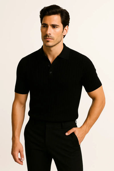 Geripptes Herren Poloshirt