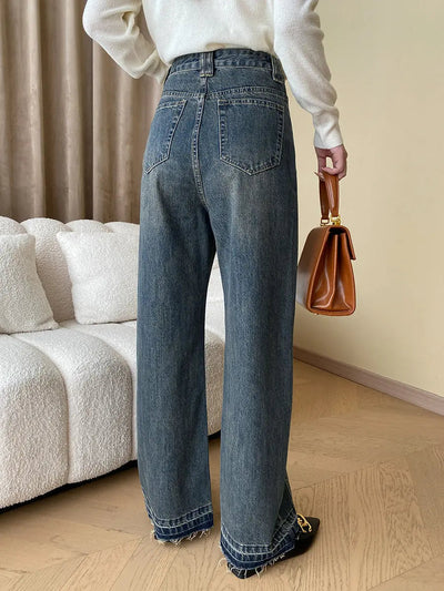 Gesine - Vintage Denim Wide Leg Jeans mit Knöpfen