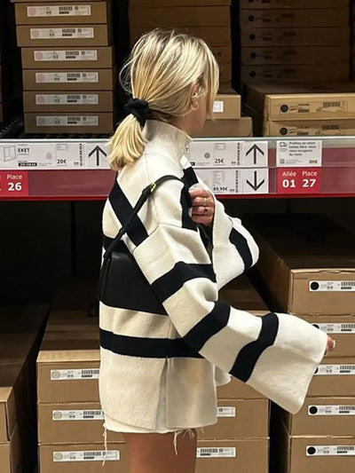 Brand & Belle | Gestreifter Pullover mit seitlichem Schlitz