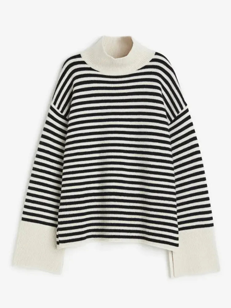 Brand & Belle | Gestreifter Pullover mit seitlichem Schlitz