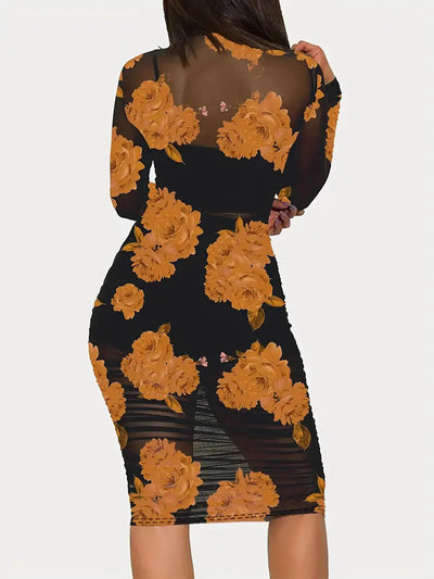 Geblümtes Strandkleid mit entspannter Ausstrahlung für Damen