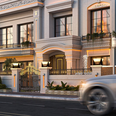 Solarbetriebene LED-Außenlampe mit geometrischem Design