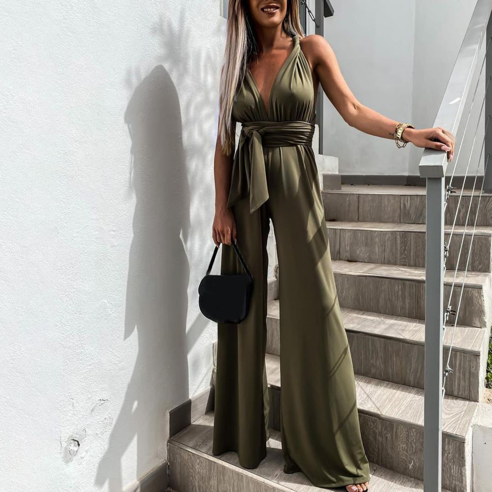 Stylischer Leinen Jumpsuit mit weitem Bein – Elegante Sommermode