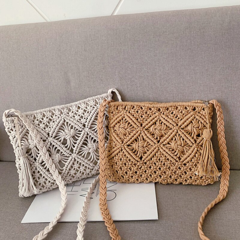 Boho Schultertasche Damen – Handgewebt, Sommerlich & Verstellbar