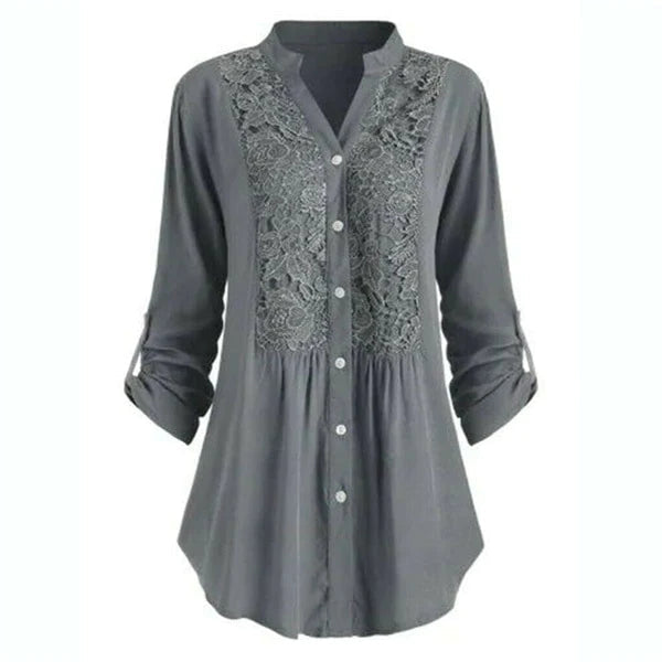 Tanith - Lange Bluse mit Puffärmeln für Frauen