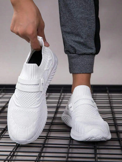 Hannes – Slip-On Herrenschuhe Weiß Mesh Lässig Atmungsaktiv