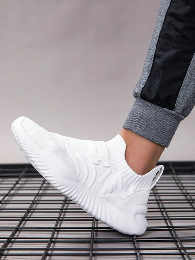 Hannes – Slip-On Herrenschuhe Weiß Mesh Lässig Atmungsaktiv