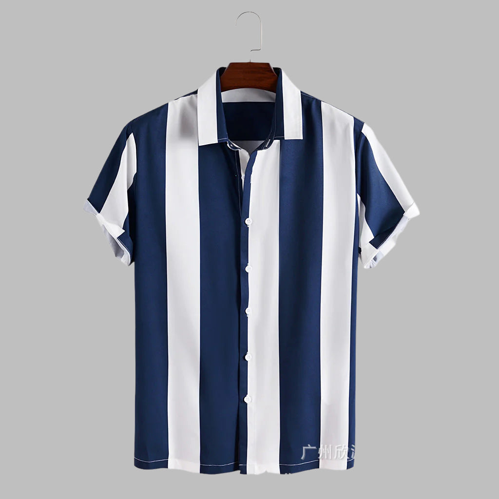 Hannoel - Herren Anspruchsvolles gestreiftes Sommerhemd