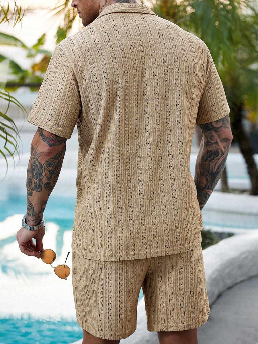 Hartmut – Herren Zweiteiler Set Mit Knopfhemd Und Shorts