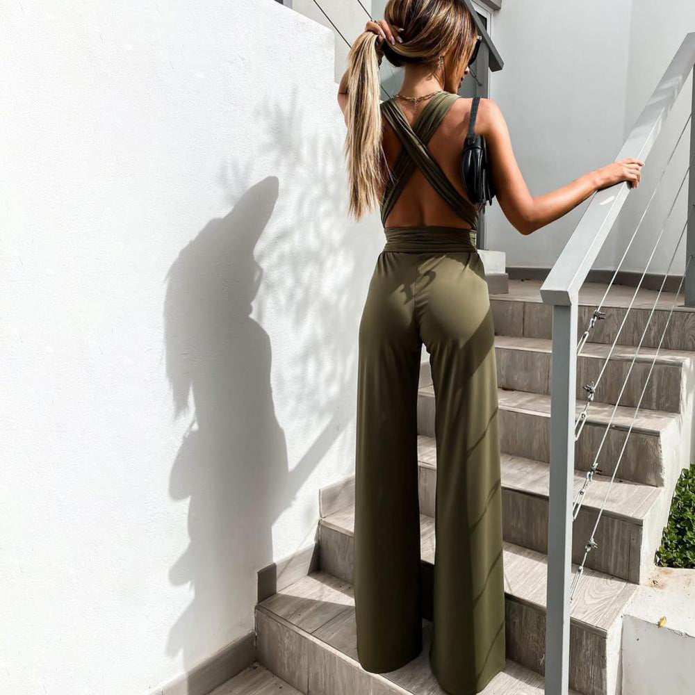 Stylischer Leinen Jumpsuit mit weitem Bein – Elegante Sommermode