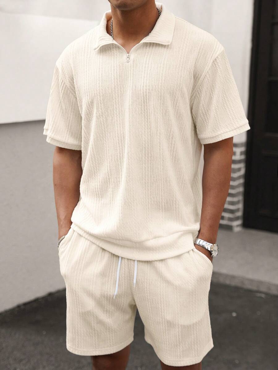 Heiko – Herren Polo Set Mit Frontzip Kurzarm Und Shorts