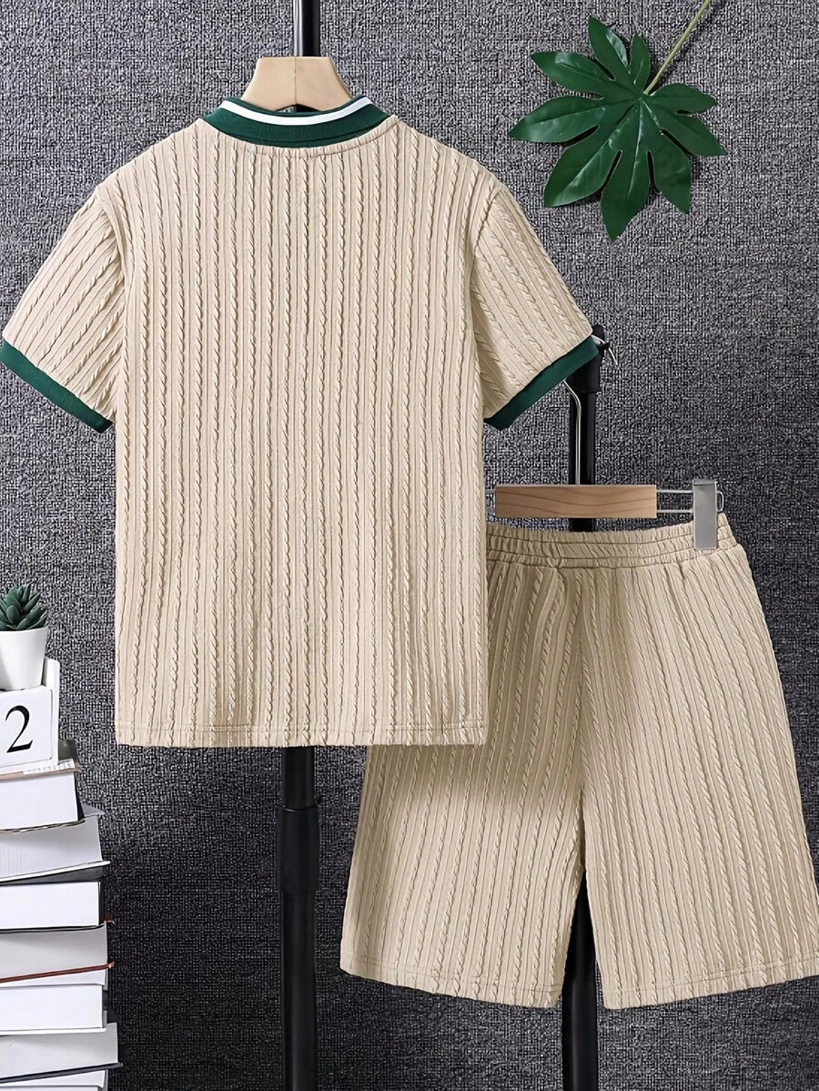 Helmut – Herren Sportset T-Shirt Und Shorts Kontrast Design