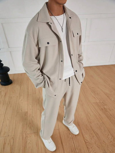 Hermann – Herren Jacquard Freizeitanzug Mit Waffelmuster Struktur