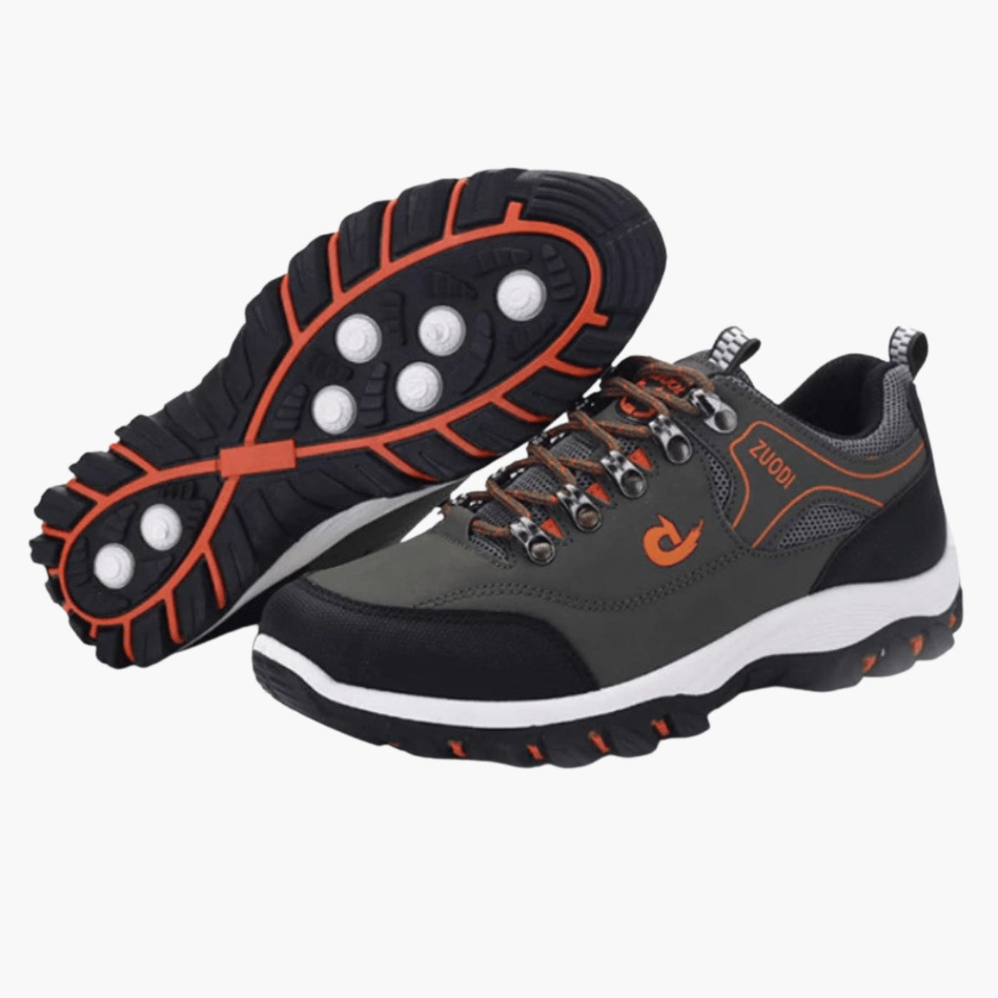 Herren Trekking-Schuhe mit Schnürung und profilierter Gummisohle