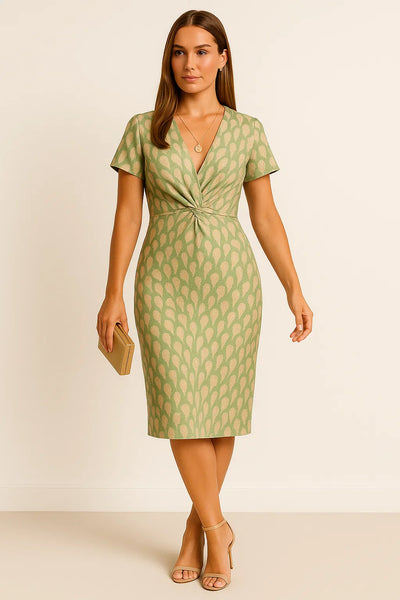 Hochzeitsgast Kleid mit V-Ausschnitt