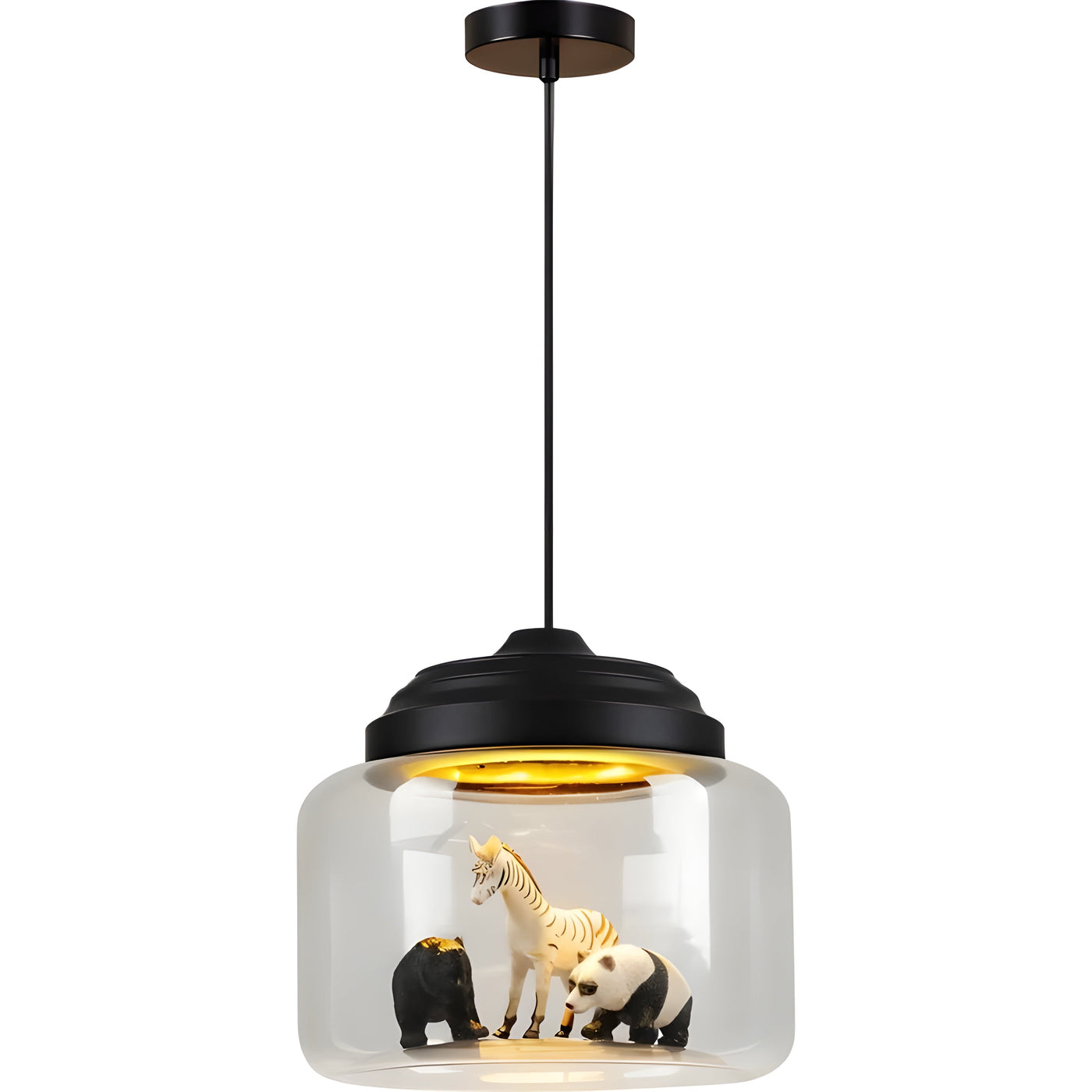 GlassyGleam Light - Moderne Zoo Glas Pendelleuchte