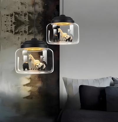 GlassyGleam Light - Moderne Zoo Glas Pendelleuchte