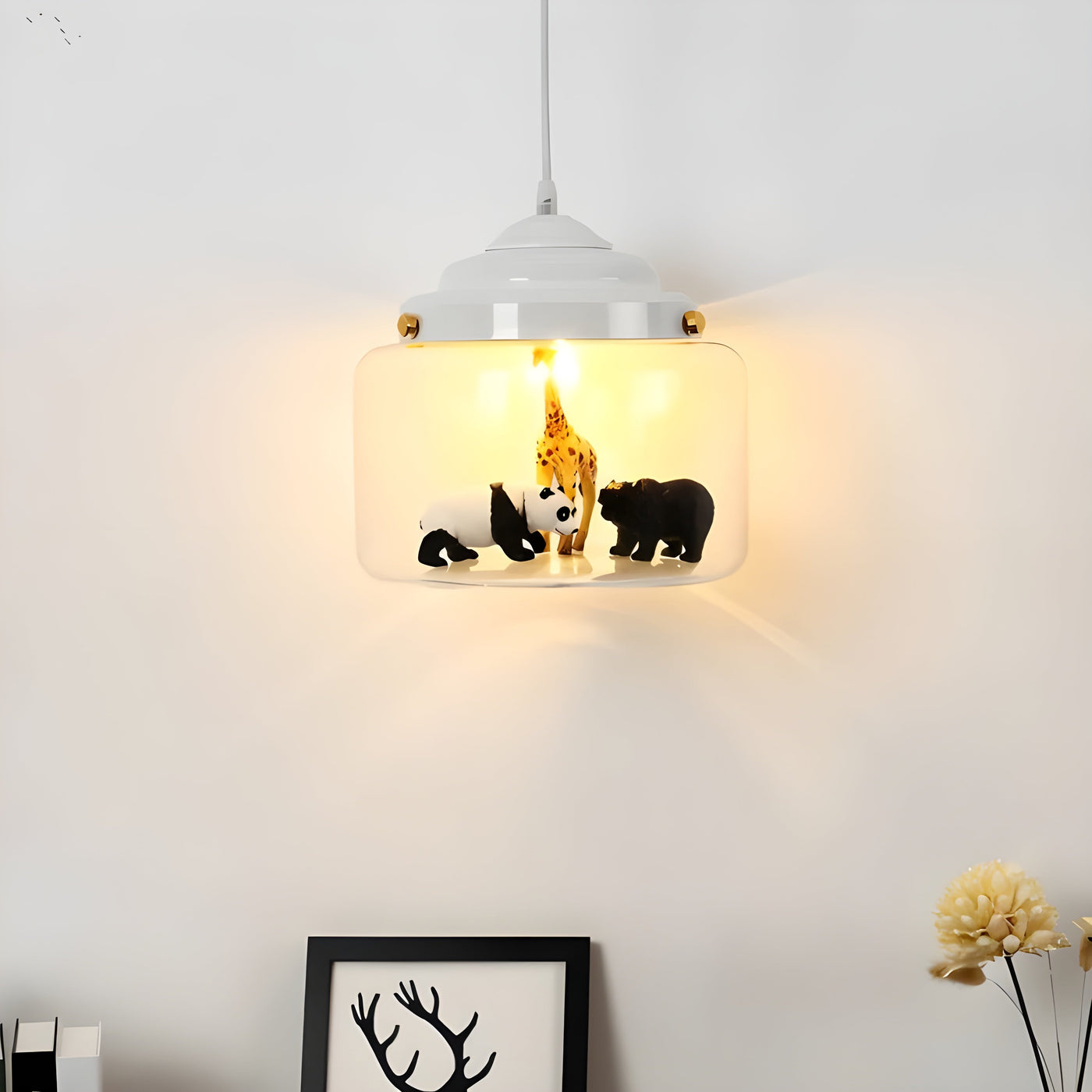 GlassyGleam Light - Moderne Zoo Glas Pendelleuchte