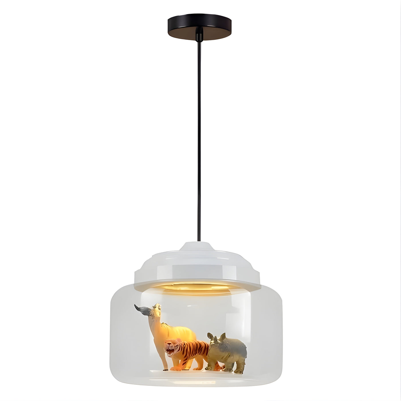 GlassyGleam Light - Moderne Zoo Glas Pendelleuchte