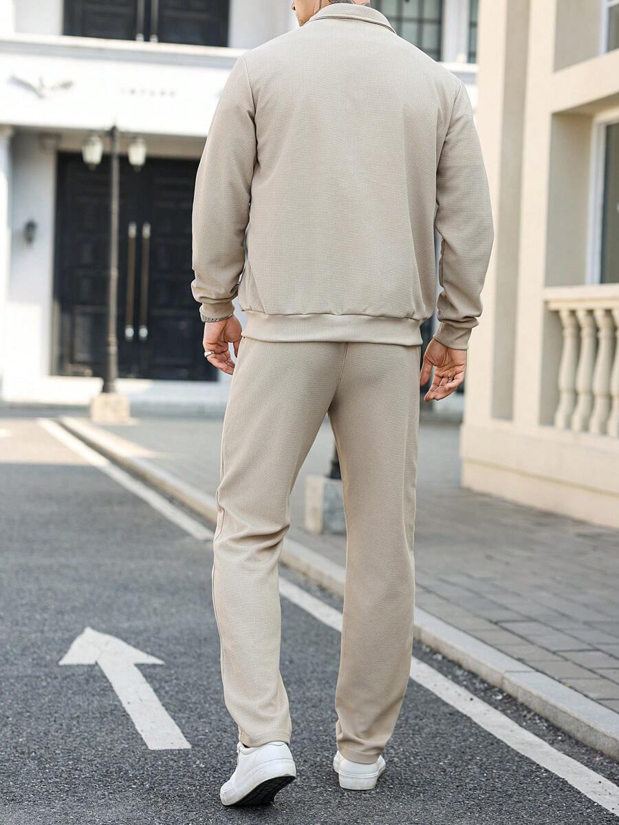 Hubert – Herren Zweiteiler Set Lässig Einfarbig Loose Fit