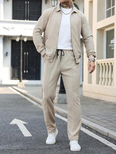 Hubert – Herren Zweiteiler Set Lässig Einfarbig Loose Fit