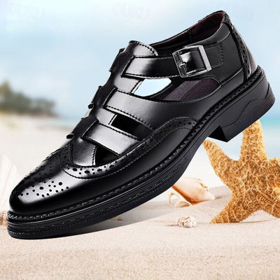 Huldrych - Lässige Sommersandalen aus Leder für Männer