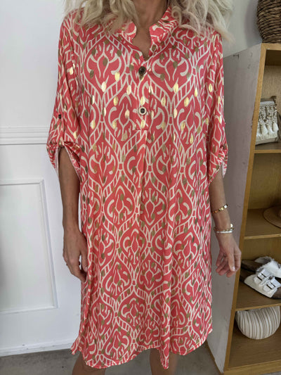 Umbrienne | Boho Maxikleid mit Goldakzenten