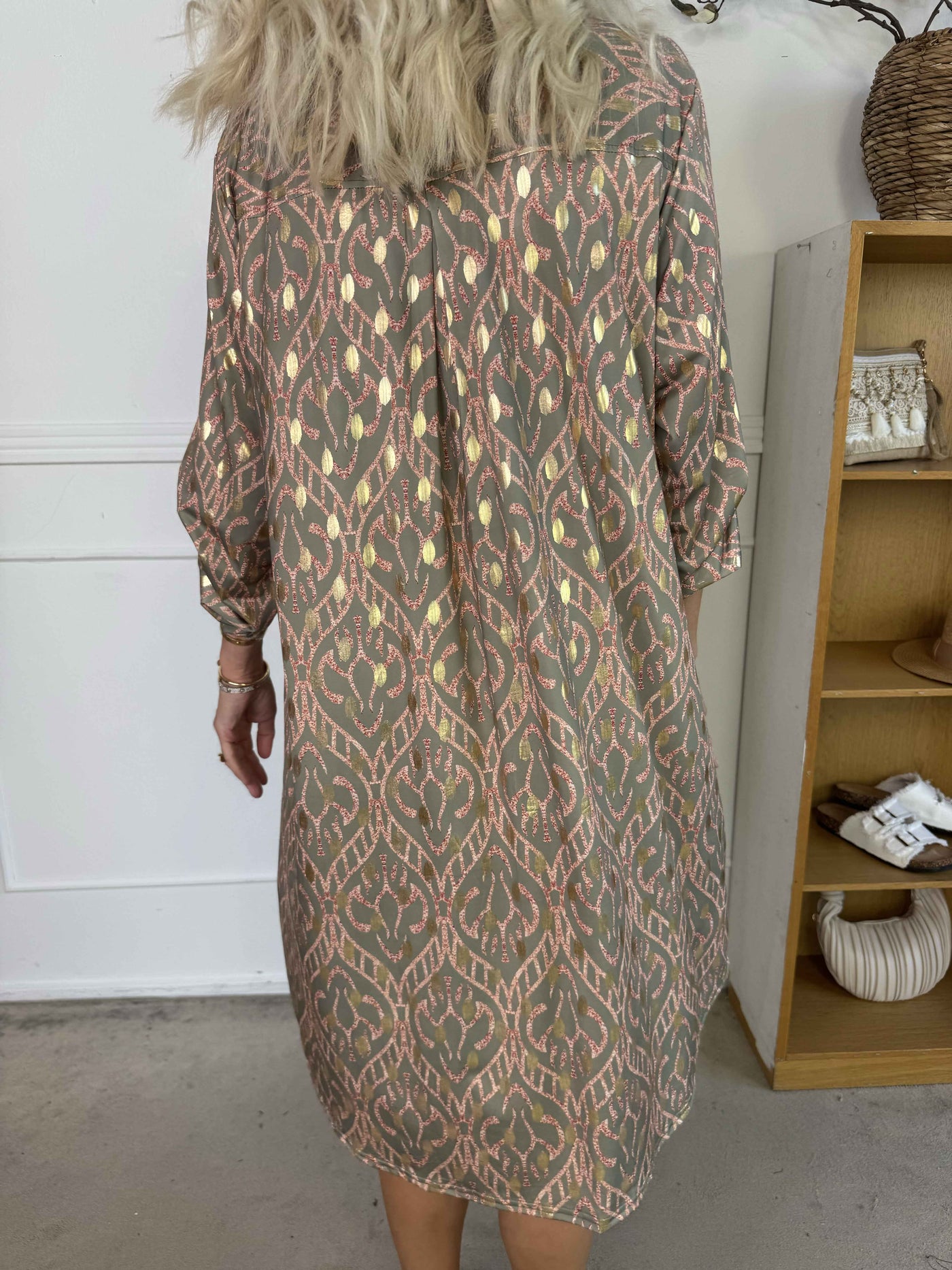 Umbrienne | Boho Maxikleid mit Goldakzenten