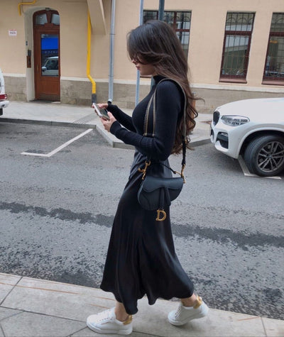 Birgit - Satin-Maxirock für Damen