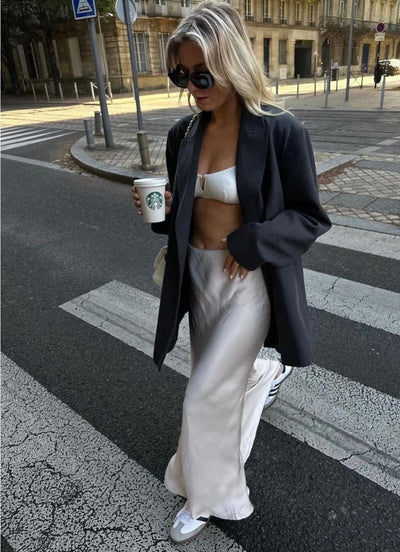 Birgit - Satin-Maxirock für Damen