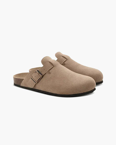 Brand & Belle | Alte Geld Suede Clogs