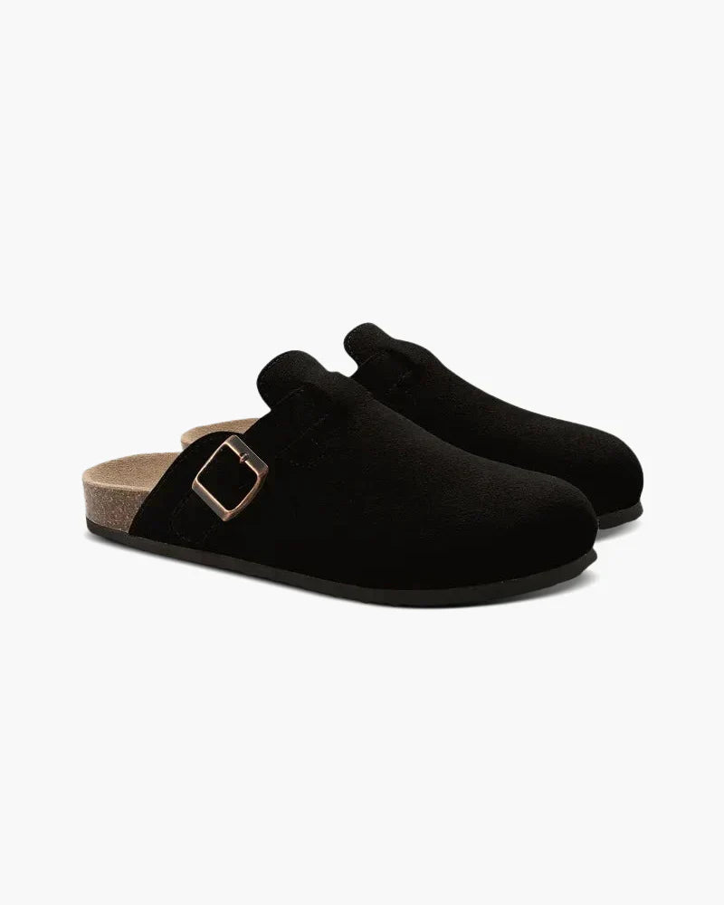 Brand & Belle | Alte Geld Suede Clogs
