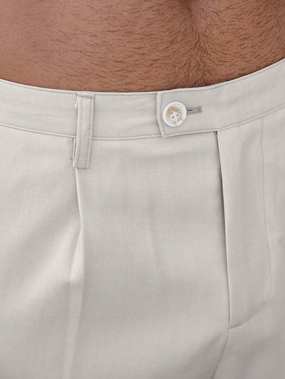 Isidor – Einfarbige Herren Shorts Mit Knopf Und Tasche