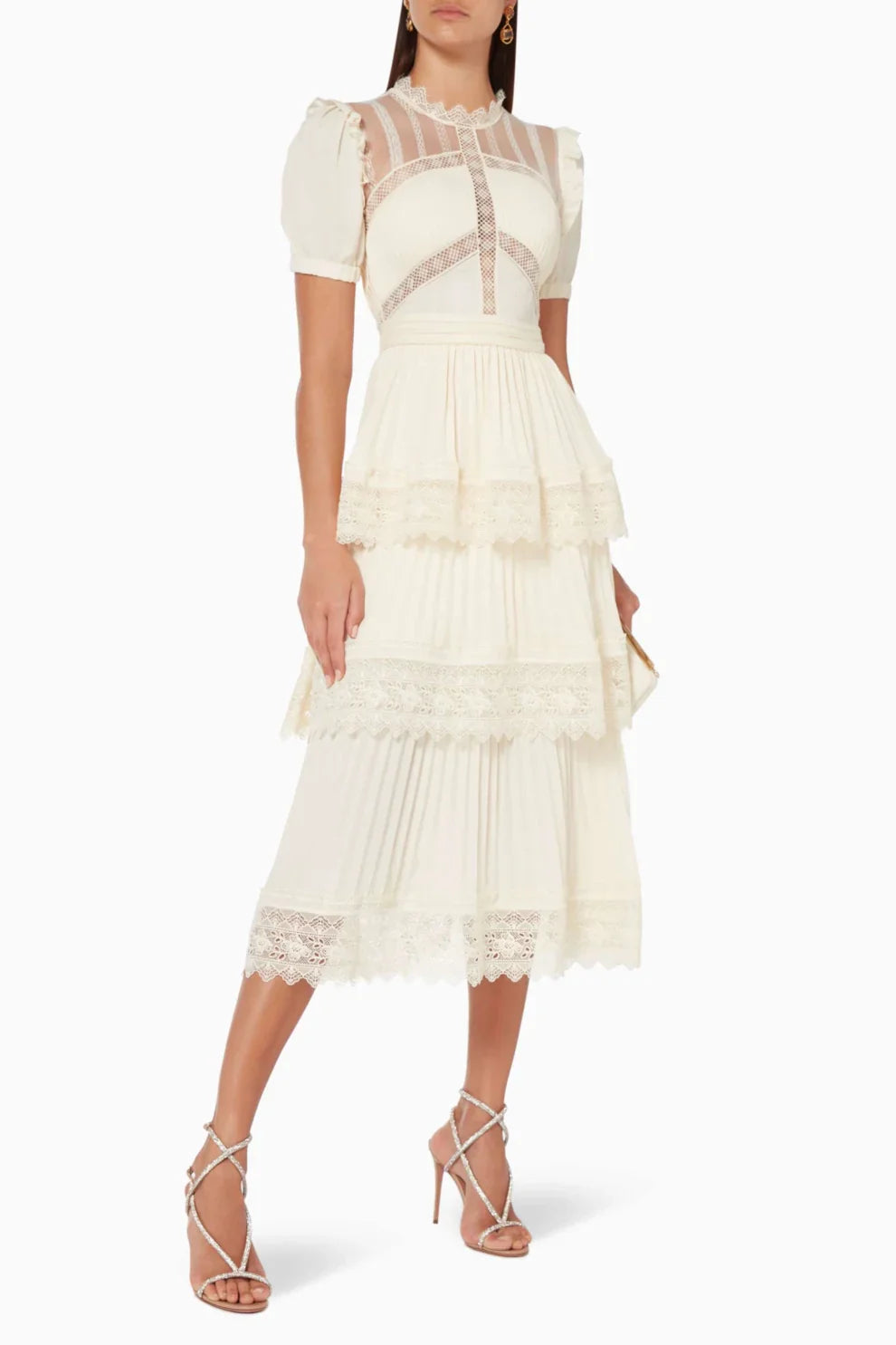 Luciana - Midikleid mit Spitze und Rüschen