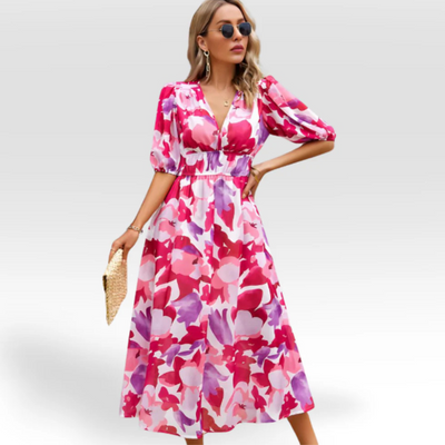 Brandt & Belle | Entspanntes Midikleid mit V-Ausschnitt