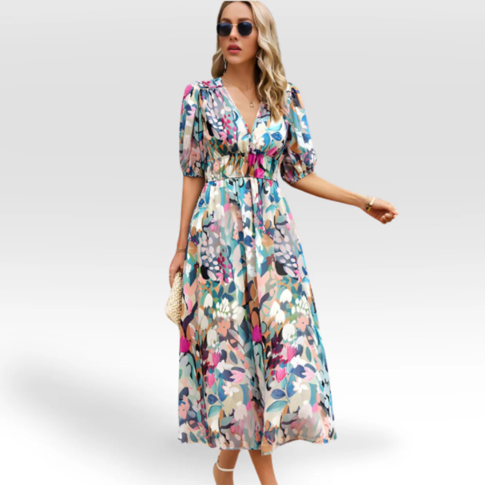 Brandt & Belle | Entspanntes Midikleid mit V-Ausschnitt