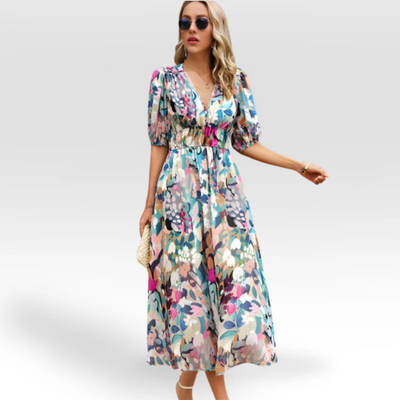 Brandt & Belle | Entspanntes Midikleid mit V-Ausschnitt