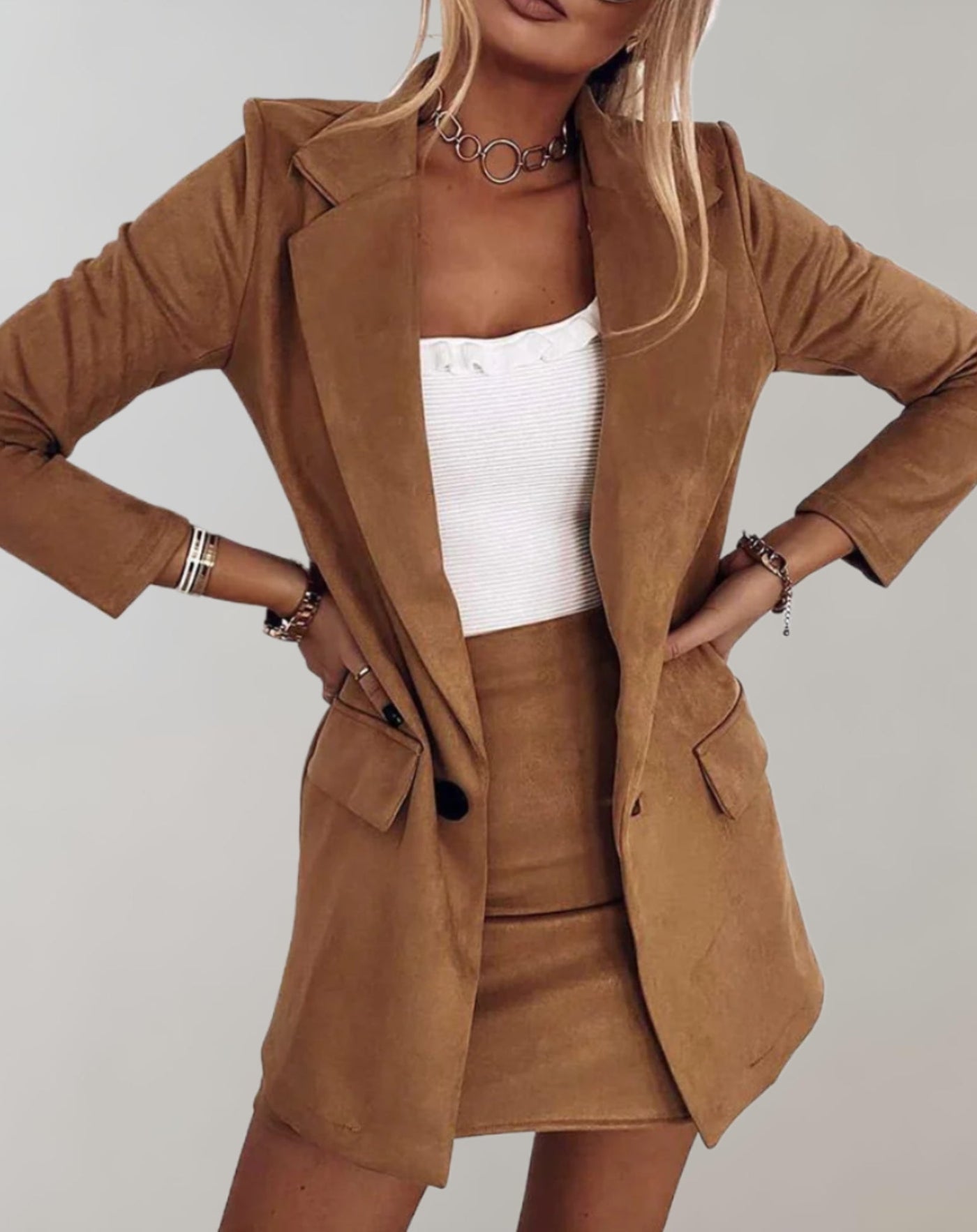 Kendra - Elegantes Damen Set Aus Blazer Und Minirock