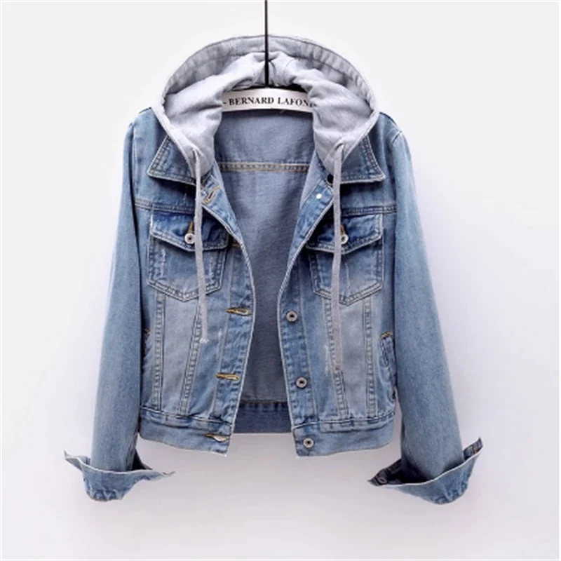 Denim-Jacke mit Kapuze für Frauen