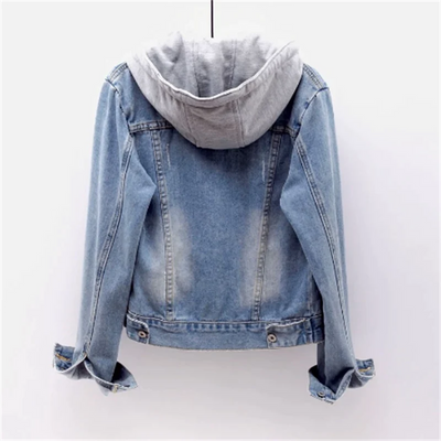 Denim-Jacke mit Kapuze für Frauen
