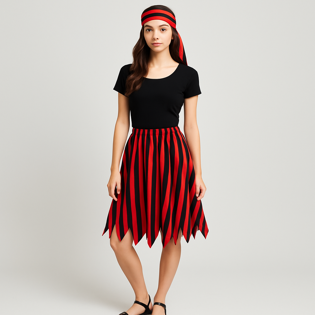 Jayda | Damen Piratenrock mit Streifenmuster