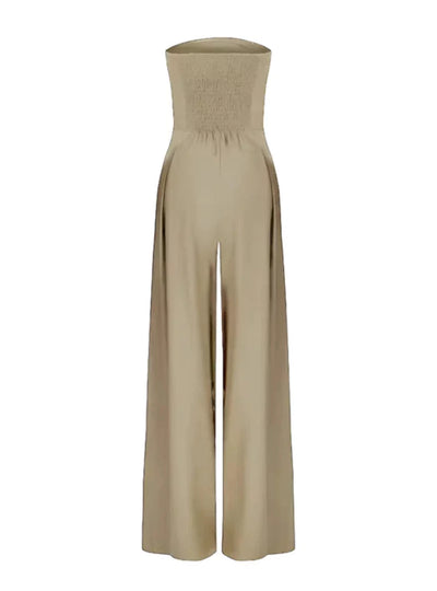 Damen Jumpsuit ohne Träger – Dunkelblau & Elegant mit weitem Bein